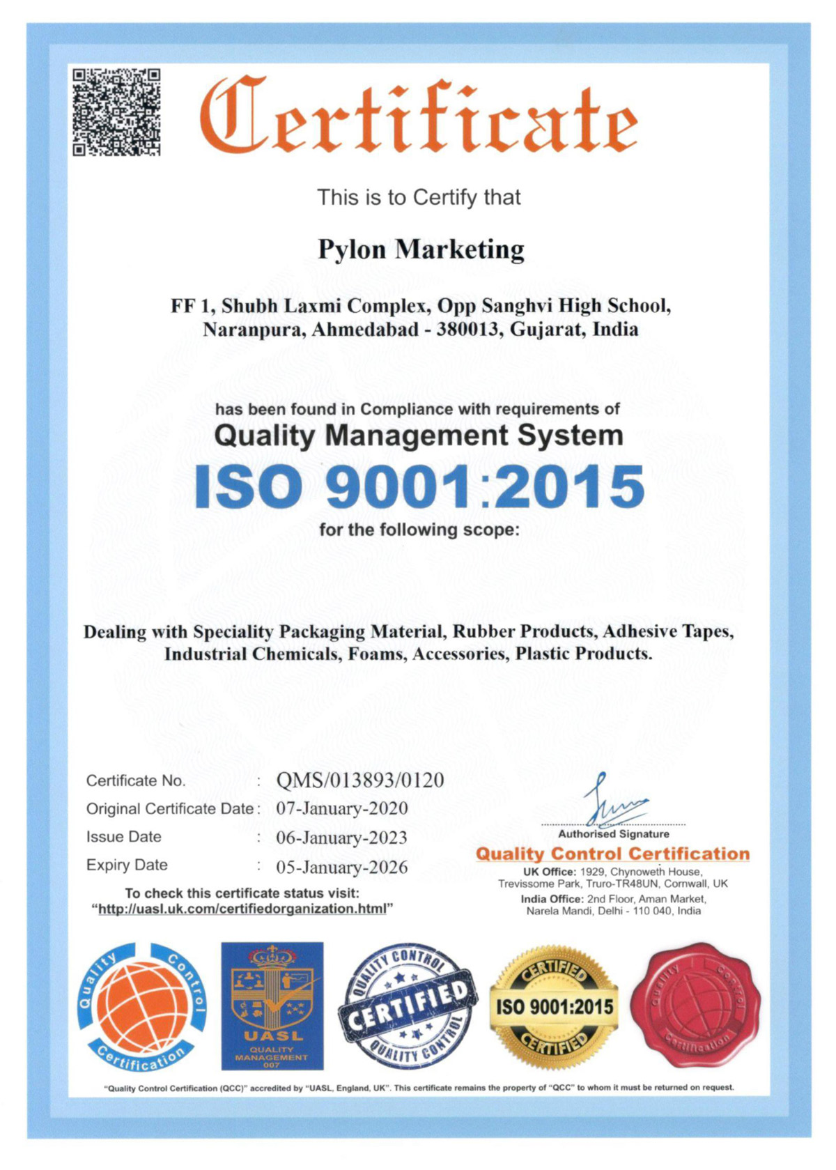 ISO Certificate